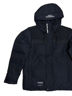 FINGERCROXX Down Fill Winter Designer Puffer Parka Jacket Coat Mens Small